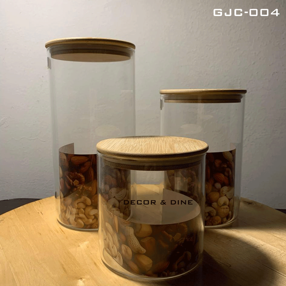 Glass Jar Containers - GJC-004 (Pack of 3)