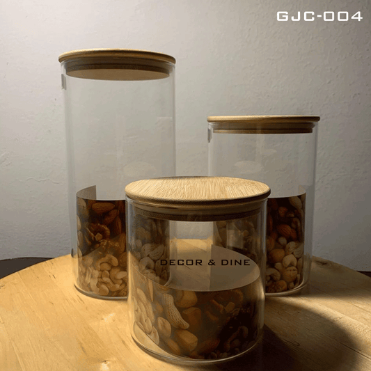 Glass Jar Containers - GJC-004 (Pack of 3)