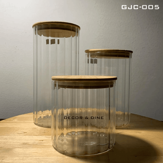 Glass Jar Containers - GJC-005 (Pack of 3)