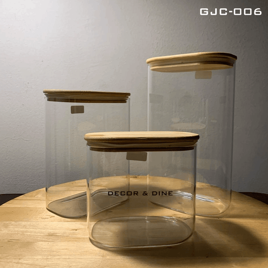 Glass Jar Containers - GJC-006 (Pack of 3)