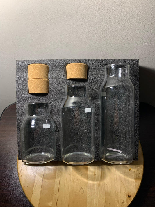 Glass Jar Containers - GJC-002 (Pack of 3)