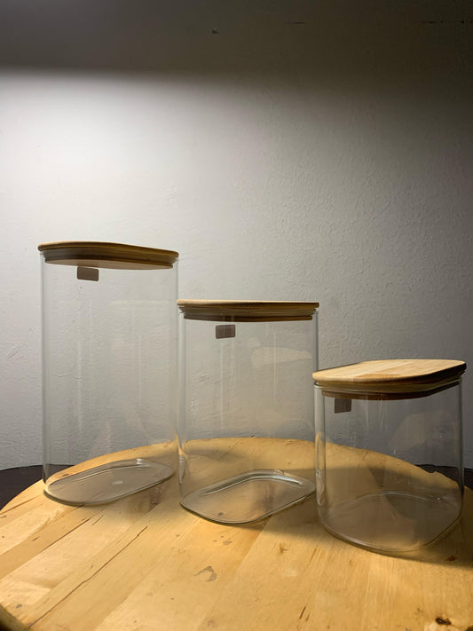 Glass Jar Containers - GJC-006 (Pack of 3)