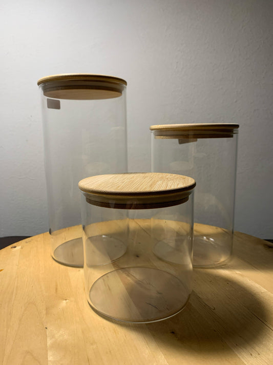 Glass Jar Containers - GJC-004 (Pack of 3)